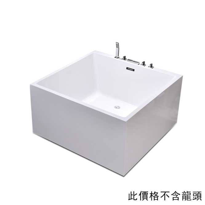 130cm方形雙人浴缸最具現代感雙層壓克力結構高效保溫，在家SPA專用高性價比 BA13D0