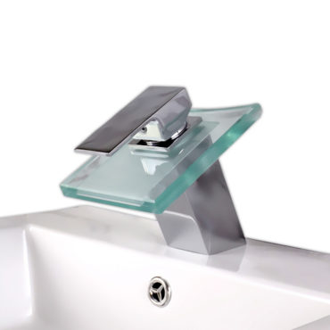 方形玻璃標準面盆用冷熱水混合龍頭，陶瓷閥心，DIY安裝模式裝卸容易，請勿使用矽利康 FS2130