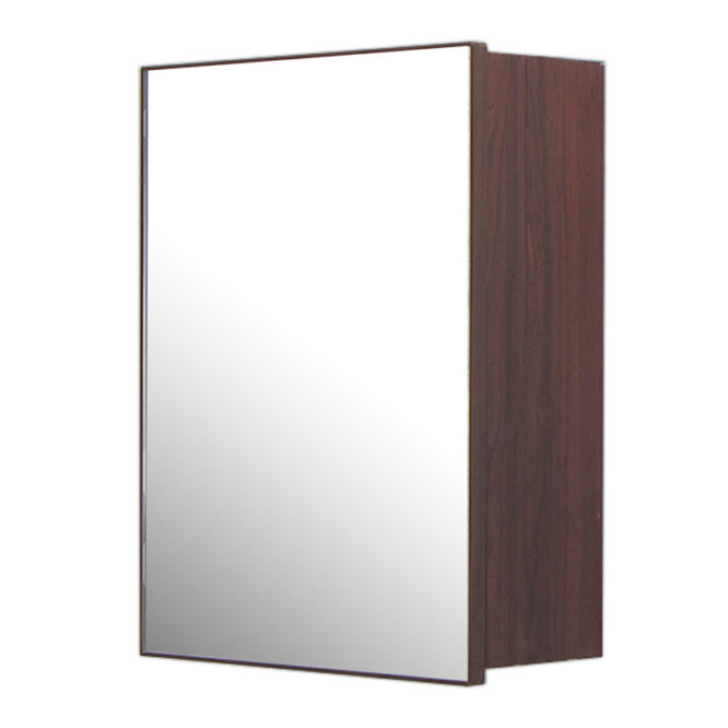 鋁合金烏木紋浴室三面鏡鏡櫃，防火防水不生鏽，40x54cm牆掛式鏡櫃。含收納空間 MN7341