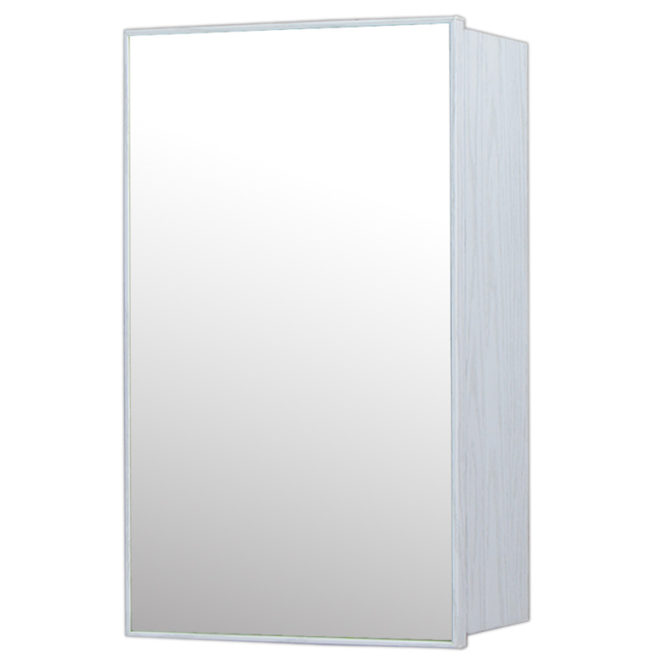 鋁合金水曲柳木紋浴室鏡櫃，防火防水不生鏽，34x54cm牆掛式鏡櫃。含小物收納空間方便 MQ7331