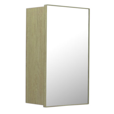 鋁合金原木紋浴室鏡櫃，防火防水不生鏽，34x54cm牆掛式鏡櫃。含收納空間，收納方便。 MR7331