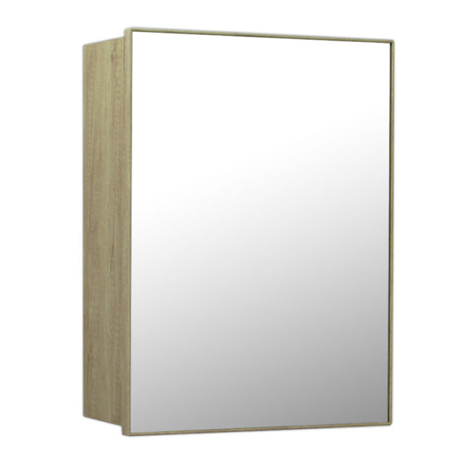 鋁合金原木紋浴室鏡櫃，防火防水不生鏽，40x54cm牆掛式鏡櫃。含收納空間，收納方便。 MR7341