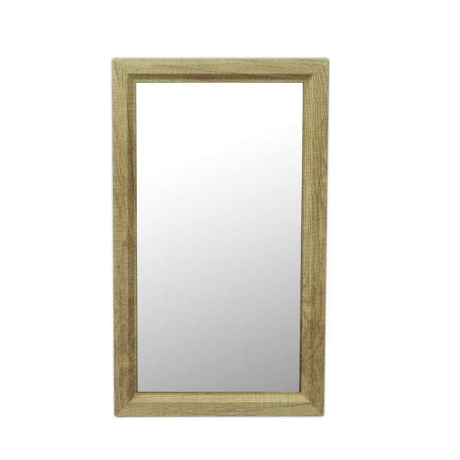 原木紋質感細框單鏡，鋁框包覆鏡面不易氧化，34x54cm防水耐用易清潔 MS733R