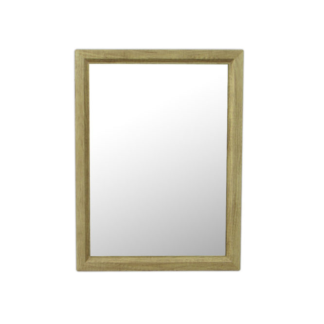 原木紋質感細框單鏡，鋁框包覆鏡面不易氧化，40x54cm防水耐用易清潔 MS734R