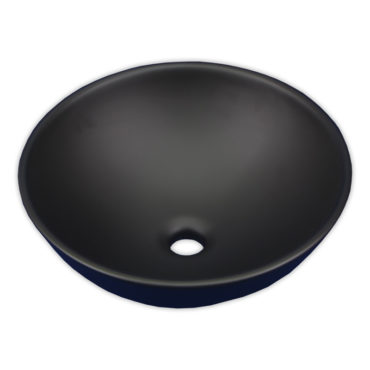 啞光黑410x410藝術碗盆(無溢水孔)，搭配檯面、浴櫃使用，最新現代化設計 SL35M4