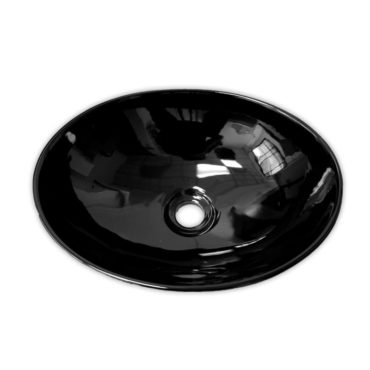 橢圓黑400x320三小盆台上盆，搭配檯面、浴櫃使用，黑色陶瓷，高雅古典，獨一無二 SL35N3