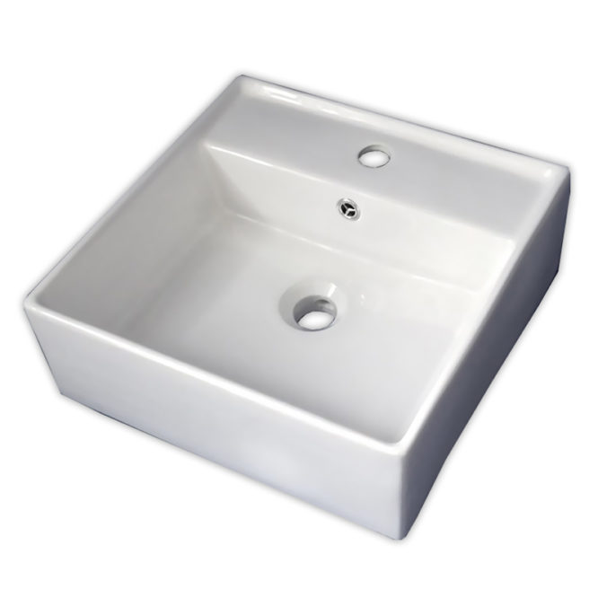 中型獨立410x410方型洗面盆，造型新穎，可掛牆或搭配檯面、浴櫃使用，無可替代 SL3630