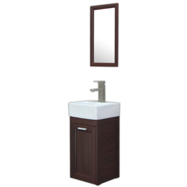 方形洗手盆櫃3D全鋁深烏木紋浴櫃含五金鏡子陽台小浴室輕隔間專用全防水環保材質 VN731B