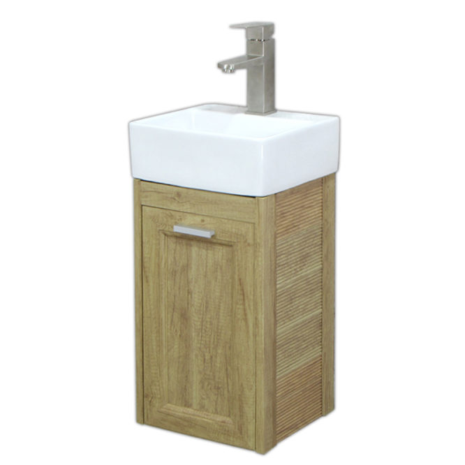 方形洗手盆櫃3D全鋁原木紋浴櫃含龍頭五金陽台小浴室輕隔間專用全防水環保材質 VR7312